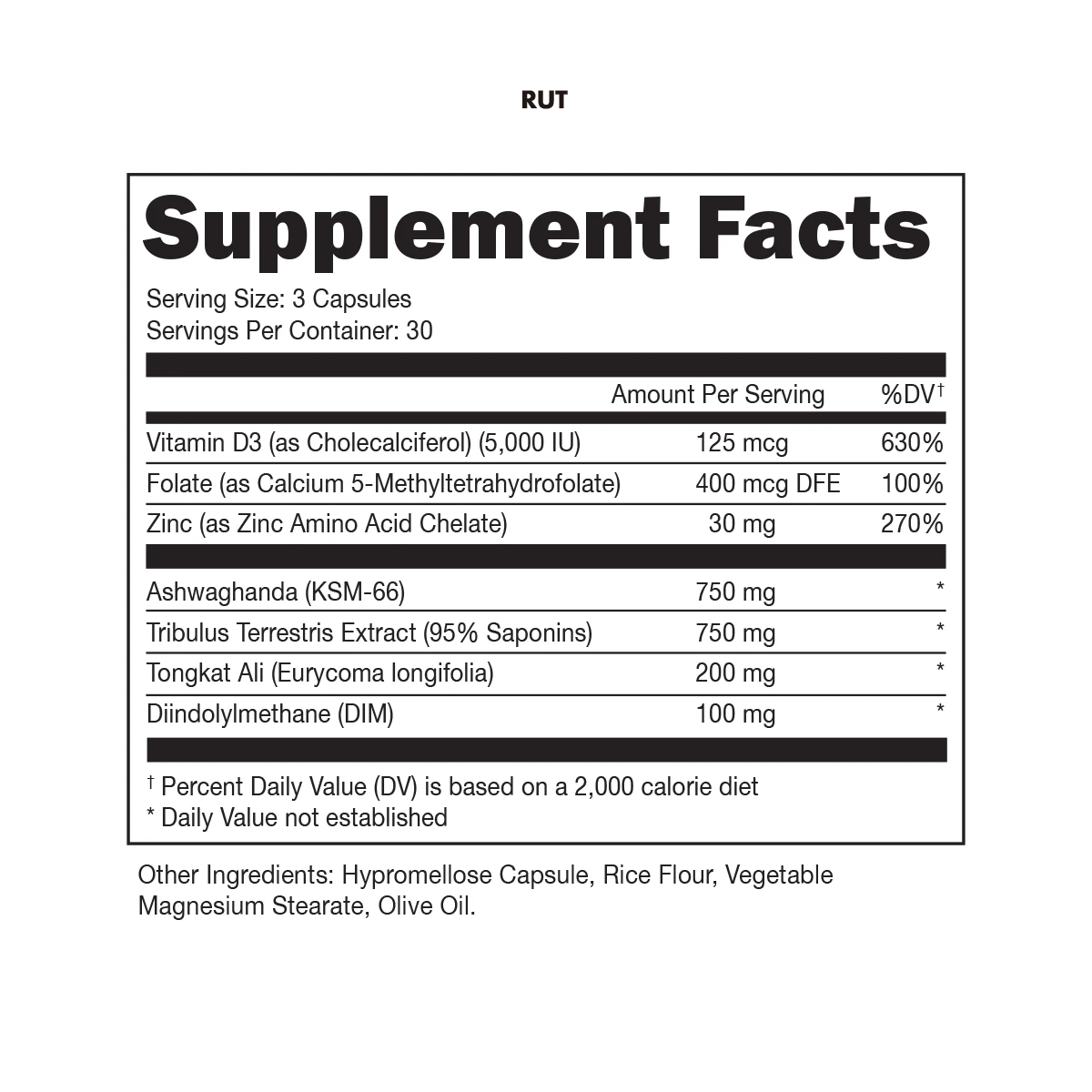 Bucked Up RUT Testosterone Booster 90 caps