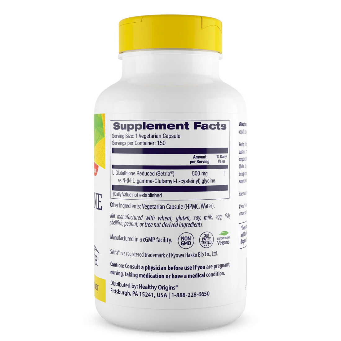 Healthy Origins L-Glutathione reduced 500mg 150caps