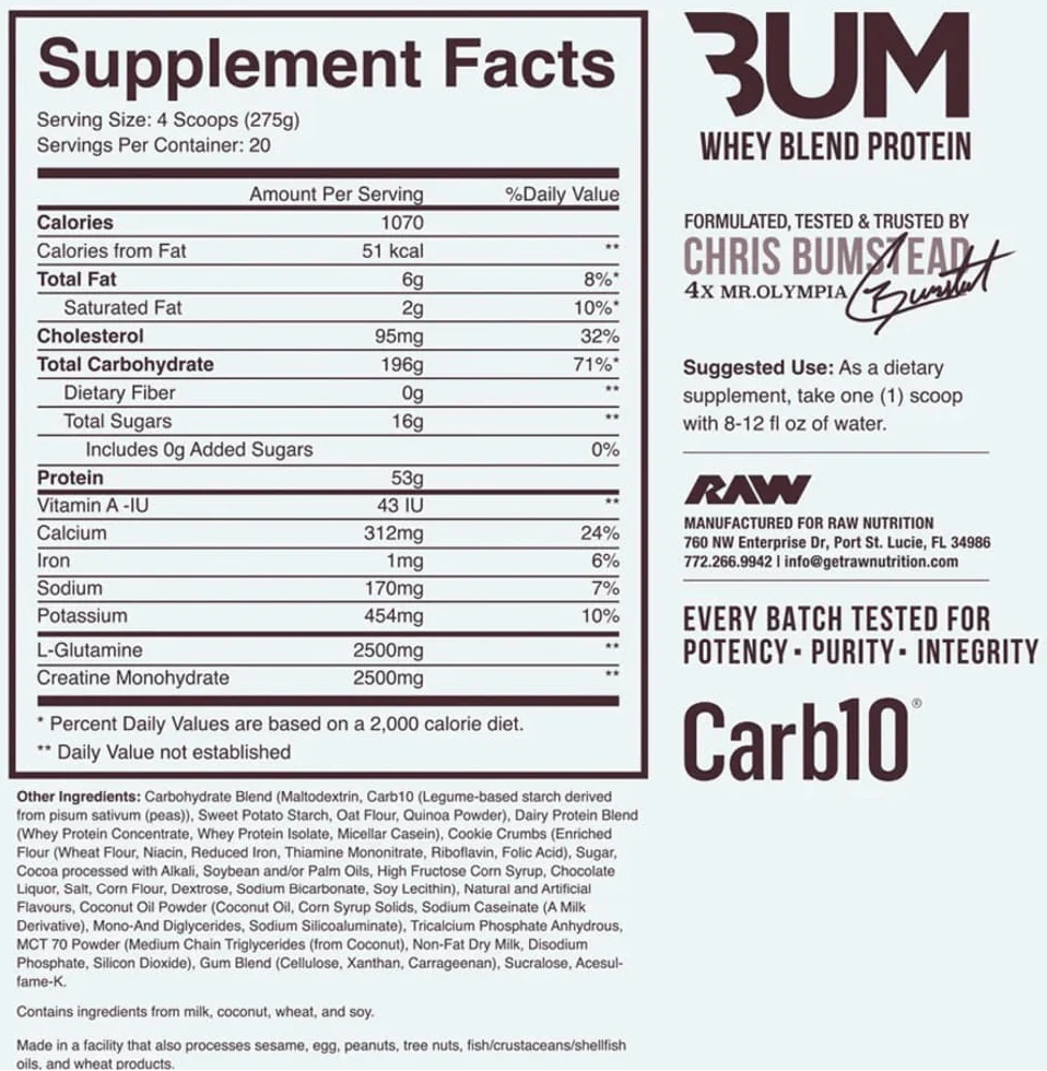 CBUM Raw Mass Gainer 5.44kg