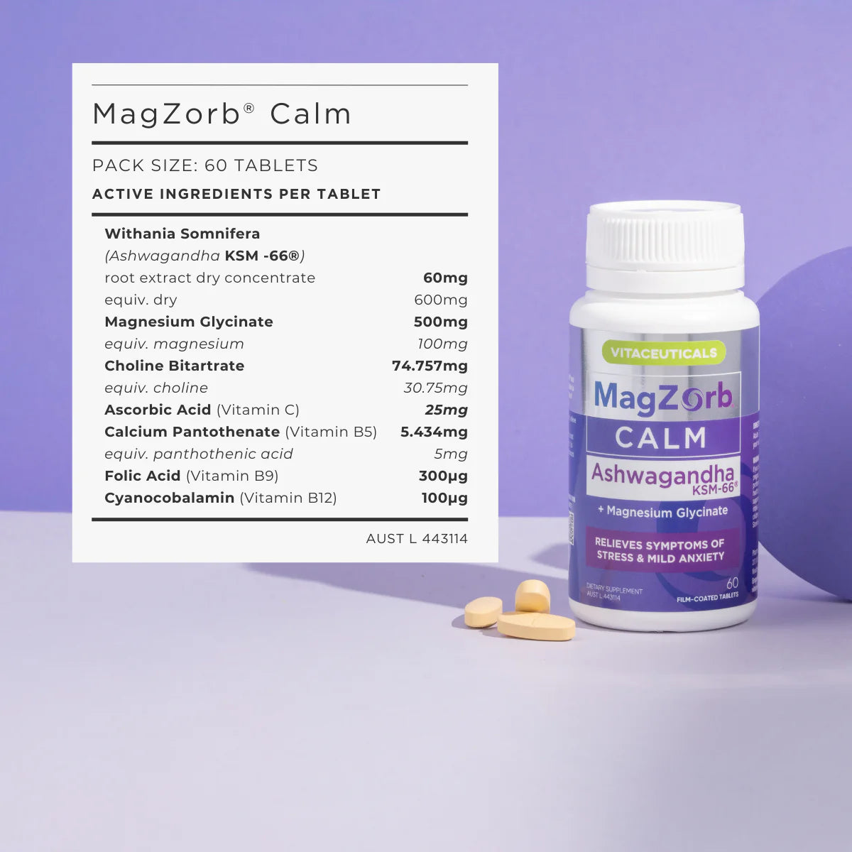 Vitaceuticals MagZorb Calm Ashwagandha 60 Tabs