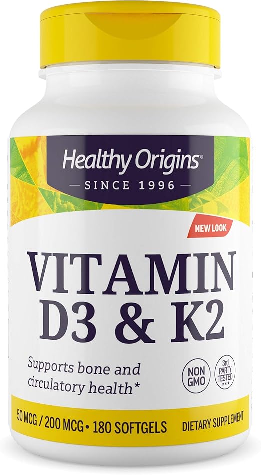 Healthy Origins Vitamin D3 & K2 180 Softgels