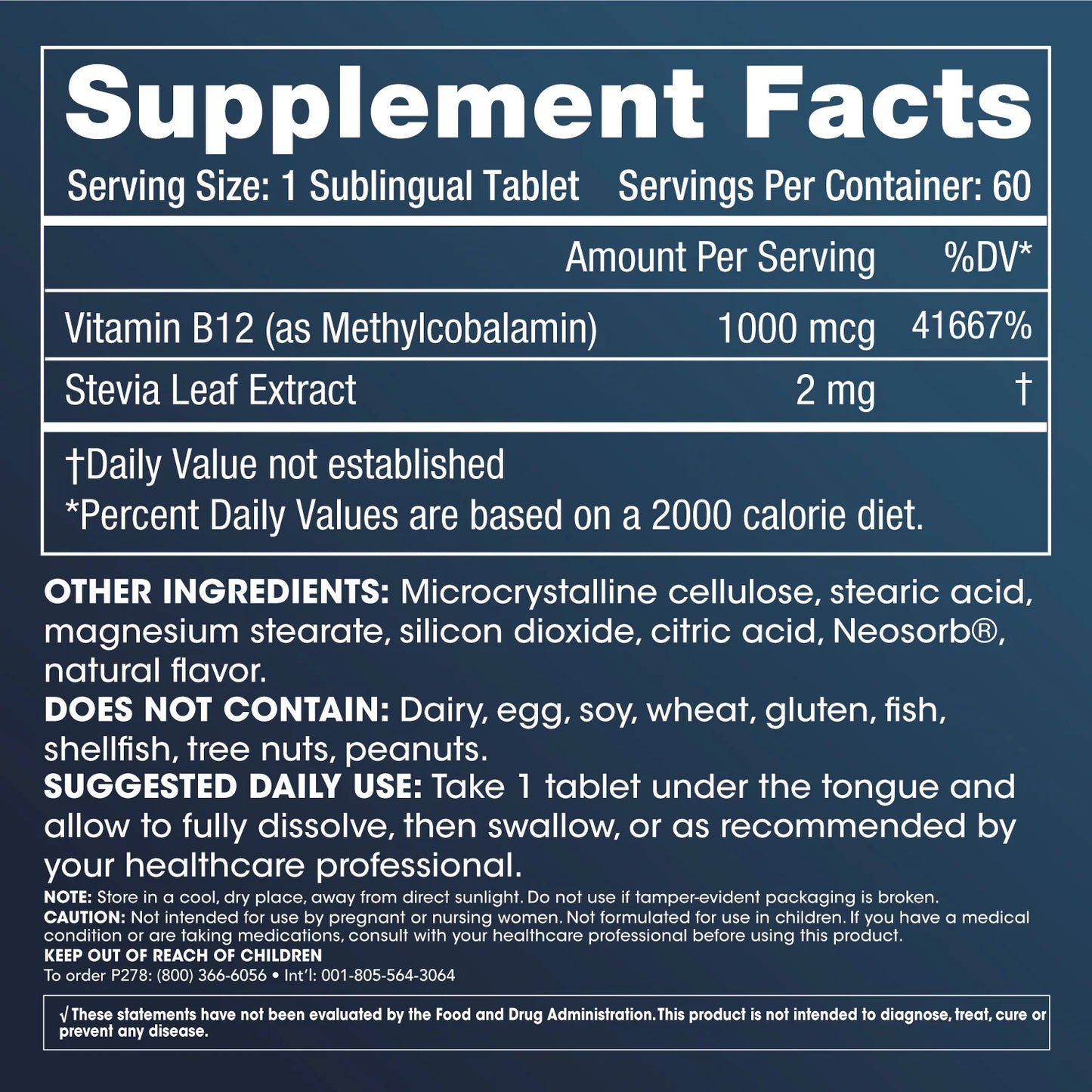 Pro Health Methyl B-12 1000 mcg 60 sublingual tablets