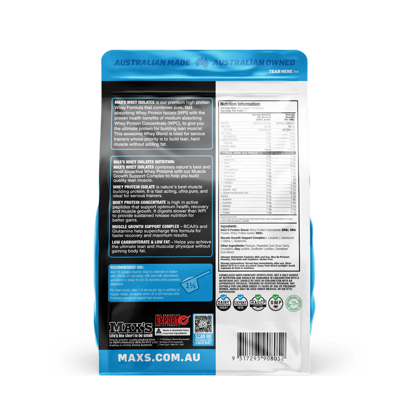 Max's Whey Isolates 1.8kg